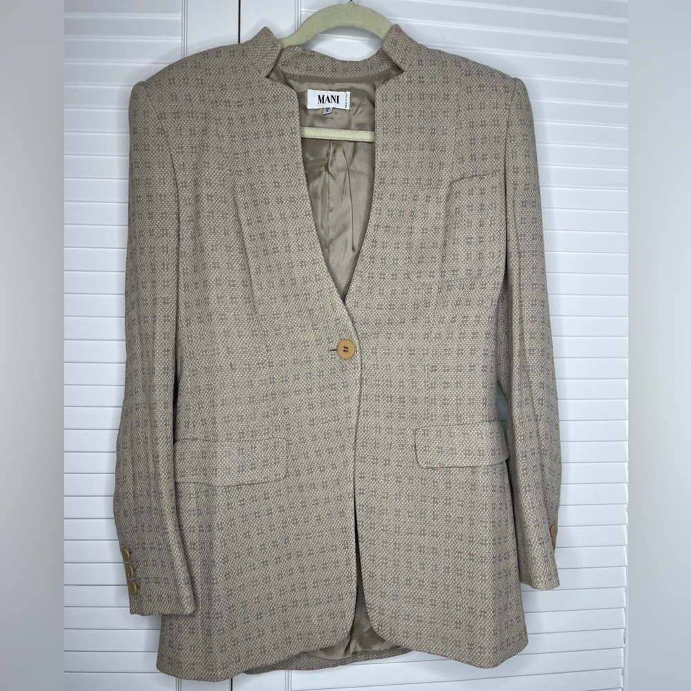 Mani Tan Taupe Blazer with Tan Buttons